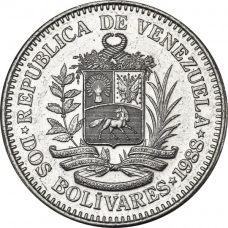 Венесуела 2 болівари, 1967-1988 (БС)