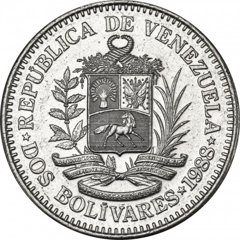 Венесуела 2 болівари, 1967-1988 (БС) Венесуела 2 болівари, 1967-1988 (БС)
