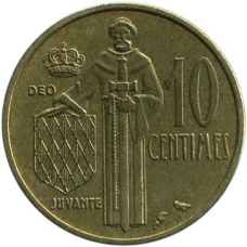 Монако 10 сантімів, 1962. (Д)