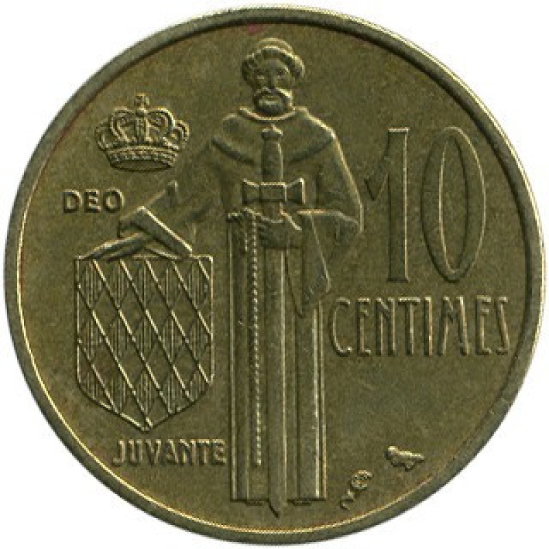 Монако 10 сантімів, 1962. (Д) Монако 10 сантімів, 1962. (Д)