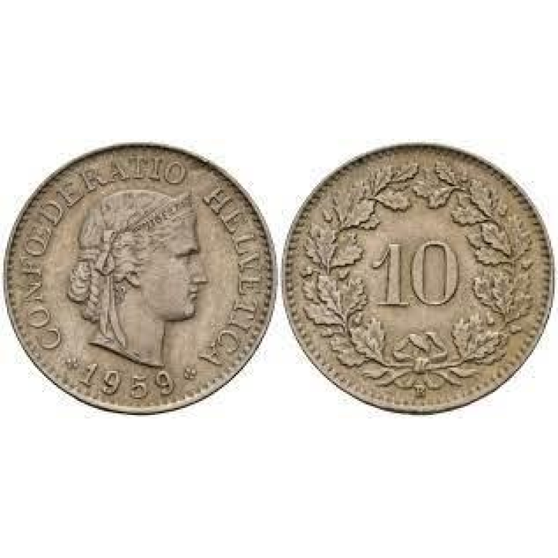 Швейцарія 10 рапенів 1959 Швейцарія 10 рапенів 1959