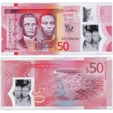 Ямайка 50 доларів 2022р UNC Р-96 полімер “60 років Ямайці“