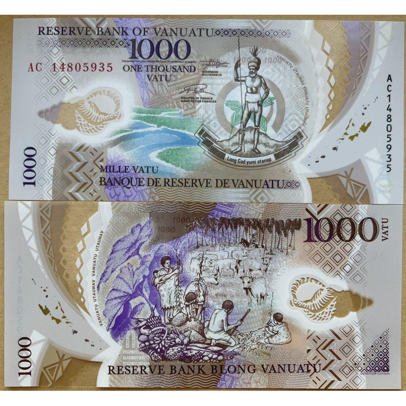 Вануату 1000 вату 2014г Р-13 UNC ПОЛІМЕР Вануату 1000 вату 2014г Р-13 UNC ПОЛІМЕР