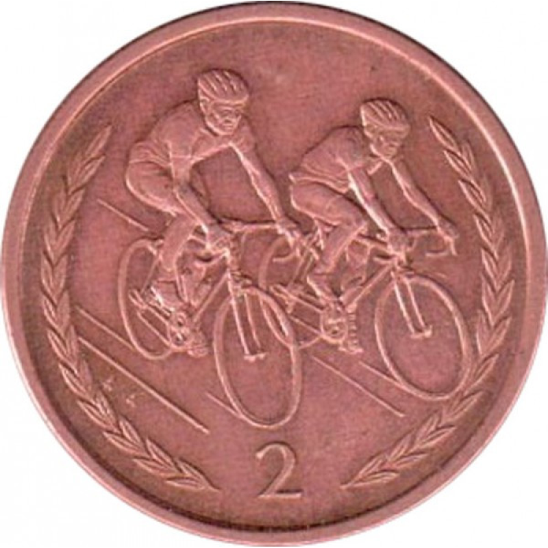 Токарний верстат. Монета 1 пенні, 1989 рік, Острів Мен. Токарний верстат. Монета 1 пенні, 1989 рік, Острів Мен.