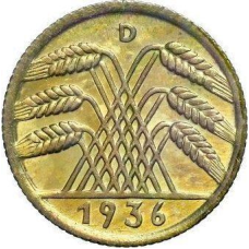 Німеччина 10 Рейспфеннігів 1936 D