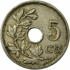 Бельгія 5 сантимів, 1923 Напис на французькому — “ROYAUME DE BELGIQUE“
