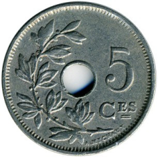 Бельгія 5 сантимів, 1910,14
