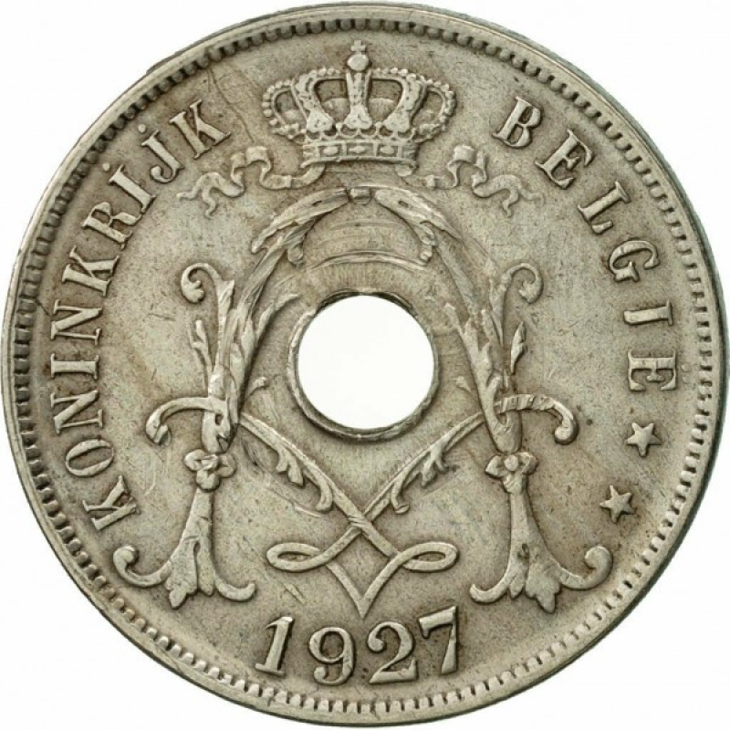 Бельгія 25 сантимів, 1927 Напис на голландському — “KONINKRIJK BELGIсю Бельгія 25 сантимів, 1927 Напис на голландському — “KONINKRIJK BELGIсю