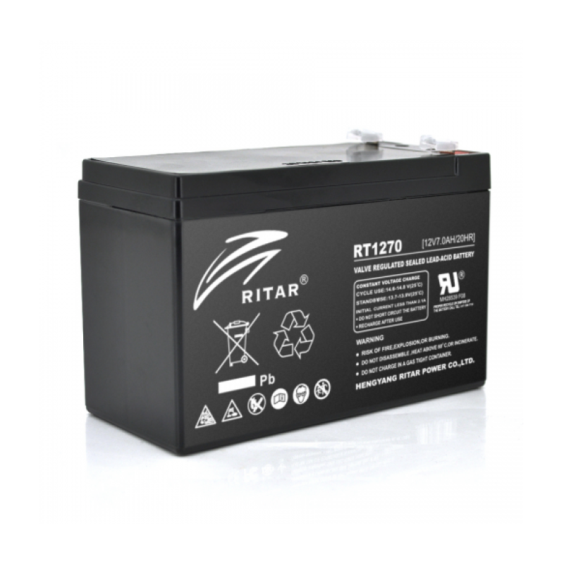 Акумуляторна батарея AGM RITAR RT1270B, Black Case, 12 V 7.0 Ah ( 151 х 65 х 94 (100) ) Q10