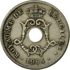 Бельгія 10 сантимів, 1904 Напис французькою - “BELGIQUE“