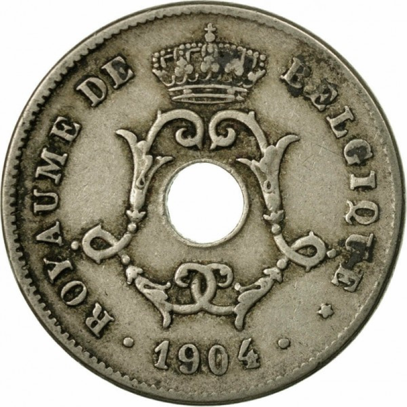 Бельгія 10 сантимів, 1904 Напис французькою - “BELGIQUE“ Бельгія 10 сантимів, 1904 Напис французькою - “BELGIQUE“
