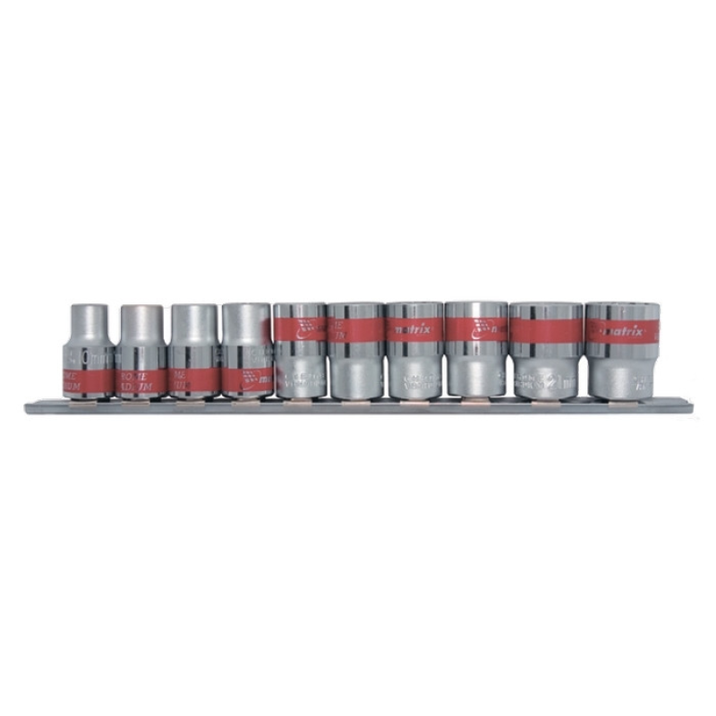 Набір універсальних торцевих головок 3/8“, Spline, CrV, 10шт., 8-19мм MATRIX