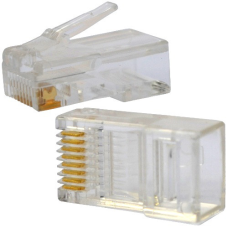 Штекер 8р8с (RJ-45), cat.-5E, наскрізні отвори
