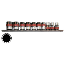 Набір торцевих головок, 1/2“, 12-ти гр., CrV, 10шт., 10-24мм MATRIX