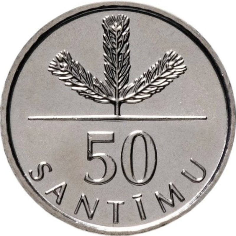 Латвія 50 сантимів, 1992-2009 (АЯ) Латвія 50 сантимів, 1992-2009 (АЯ)
