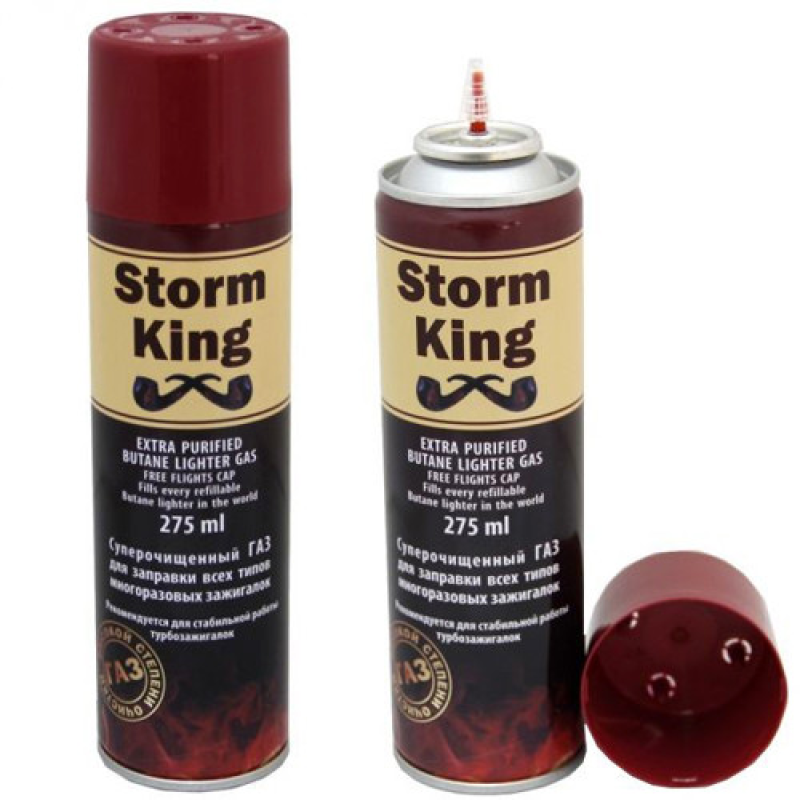 Газ для заправки запальничок “Storm King“ 275ml Туреччина Газ для заправки запальничок “Storm King“ 275ml Туреччина