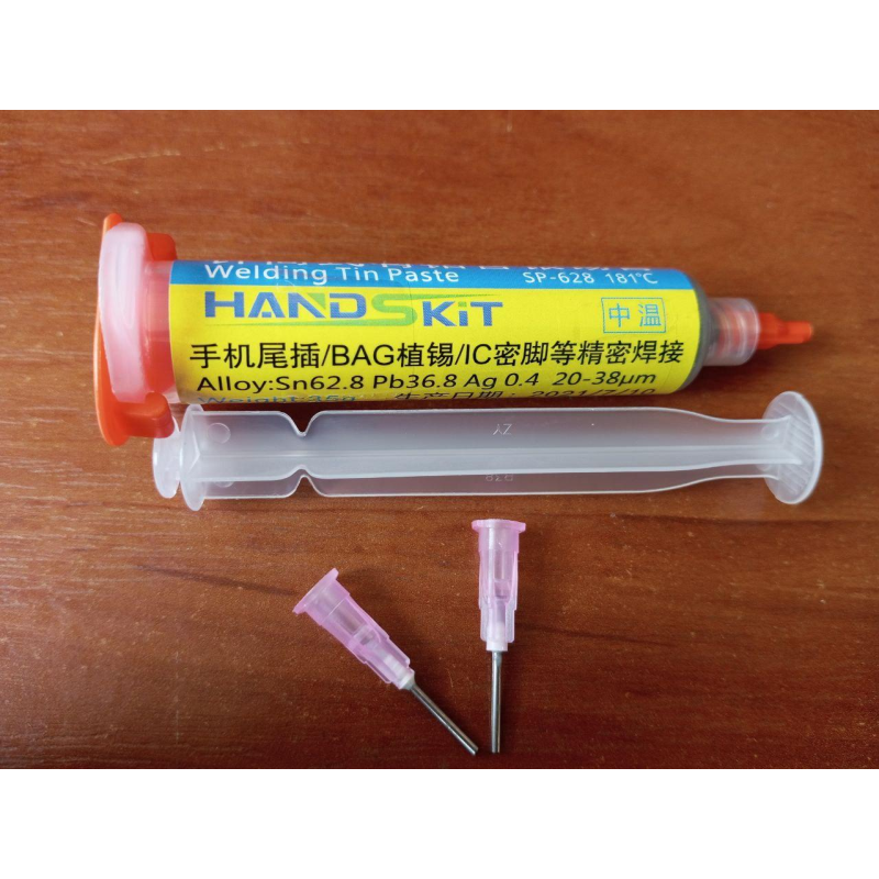 Паяльна паста свинцева HandsKit SP-628, 181 °C, 35 г Паяльна паста свинцева HandsKit SP-628, 181 °C, 35 г