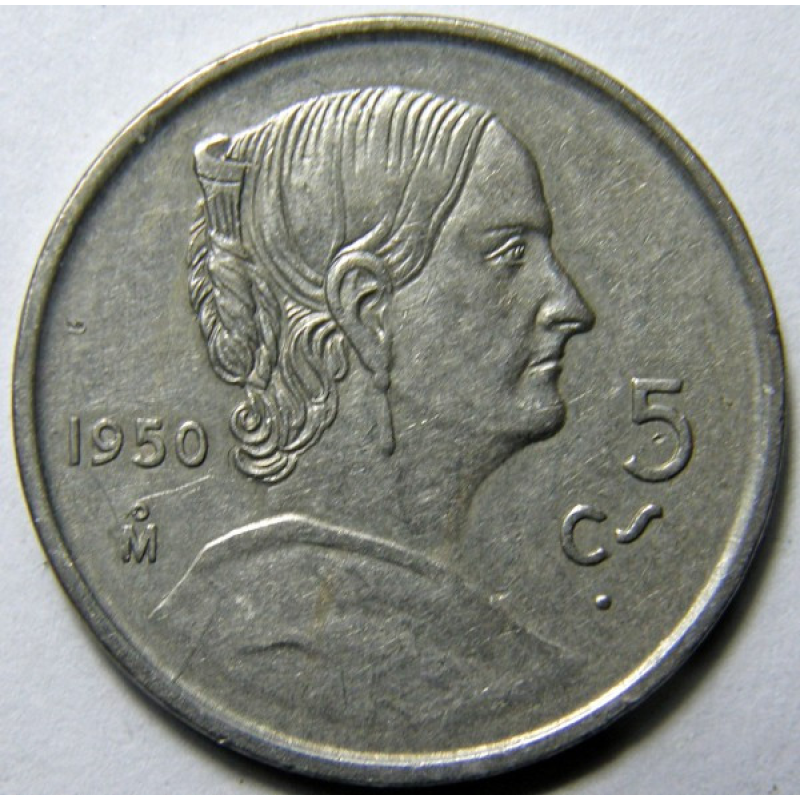 Мексика 5 синтаво, 1950 (БД) Мексика 5 синтаво, 1950 (БД)