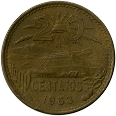 Мексика 20 синтаво, 1955-1971 (БД)