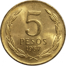 Чилі 5 песо, 1981-1990 (Д)