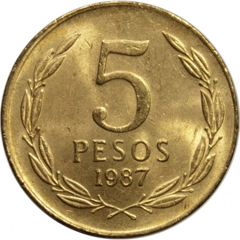 Чилі 5 песо, 1981-1990 (Д)