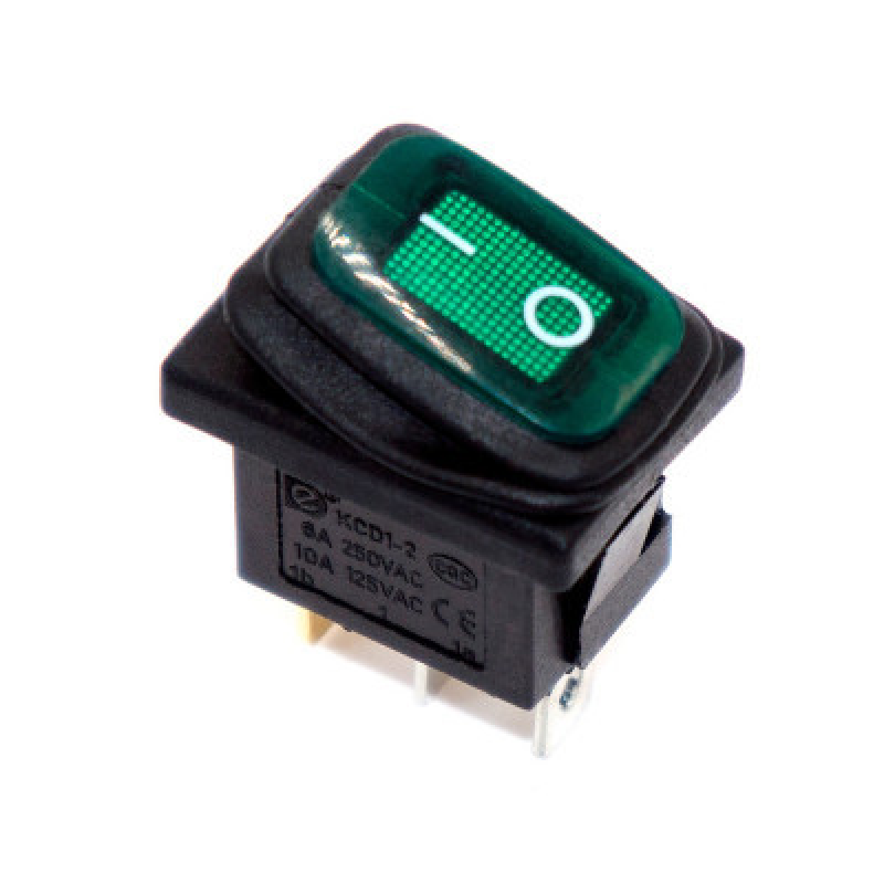 Перемикач Daier KCD1-2-101NW, з підсвіткою, вологозахищений, ON-OFF, 3pin, 6A 250V, червоний Перемикач Daier KCD1-2-101NW, з підсвіткою, вологозахищений, ON-OFF, 3pin, 6A 250V, червоний