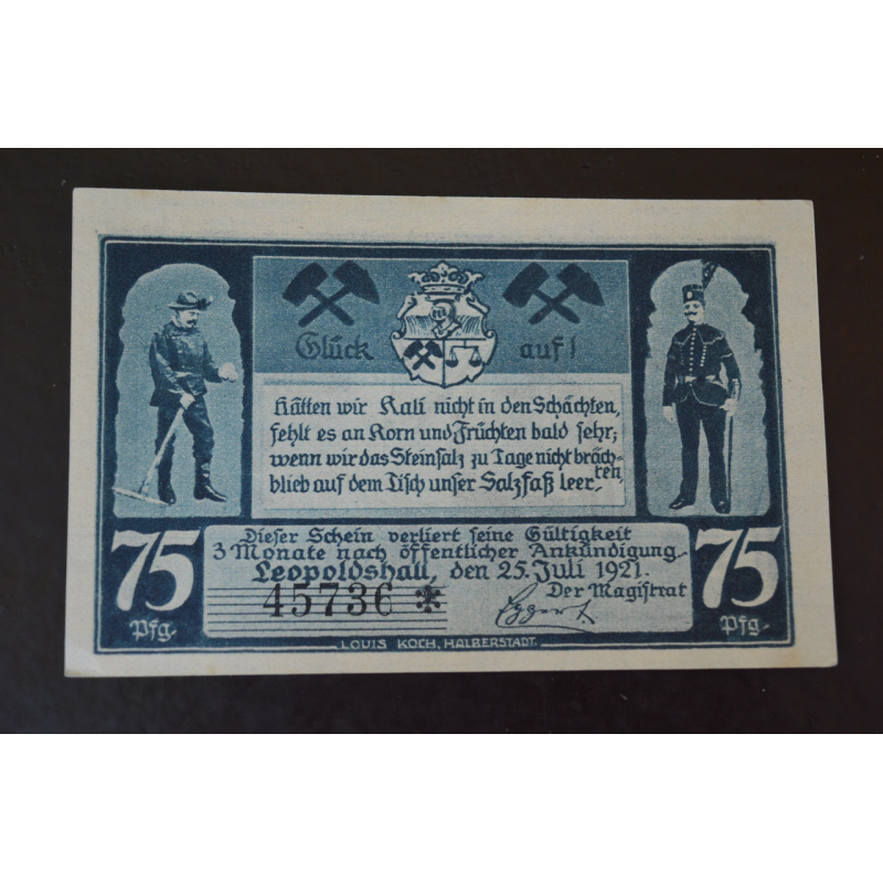 Німеччина. Нотгельд. 75 Pf 1921 року (3) Німеччина. Нотгельд. 75 Pf 1921 року (3)