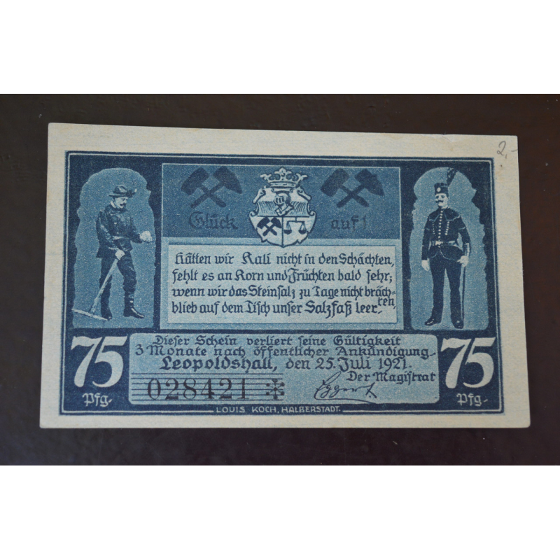 Німеччина. Нотгельд. 75 Pf 1921 року (3) Німеччина. Нотгельд. 75 Pf 1921 року (3)