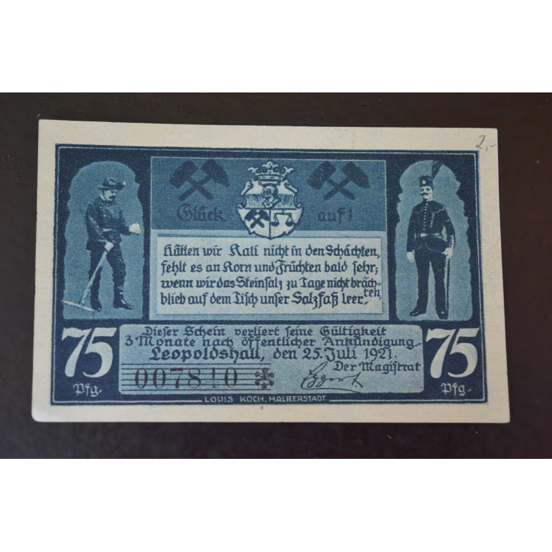Німеччина. Нотгельд. 75 Pf 1921 року (3) Німеччина. Нотгельд. 75 Pf 1921 року (3)