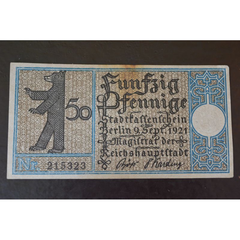 Німеччина. Нотгельд. 50 Pf 1921 року (3) Німеччина. Нотгельд. 50 Pf 1921 року (3)