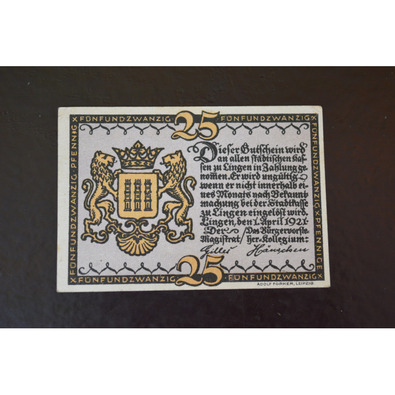 Німеччина. Нотгельд. 25 Pf 1921 року (3) Німеччина. Нотгельд. 25 Pf 1921 року (3)