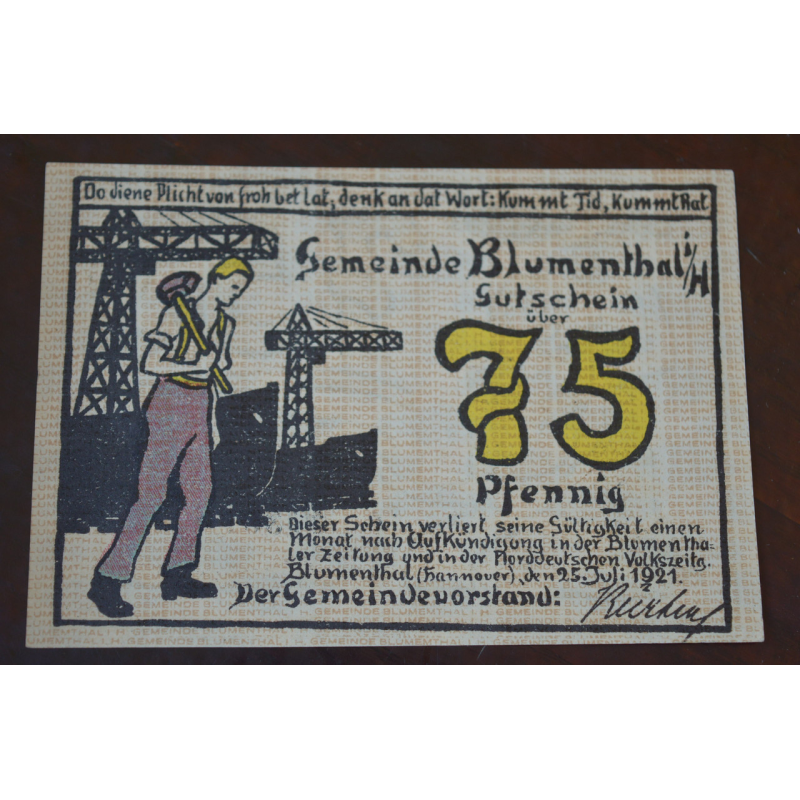 Німеччина. Нотгельд. 75Pf ( 5 ) Німеччина. Нотгельд. 75Pf ( 5 )