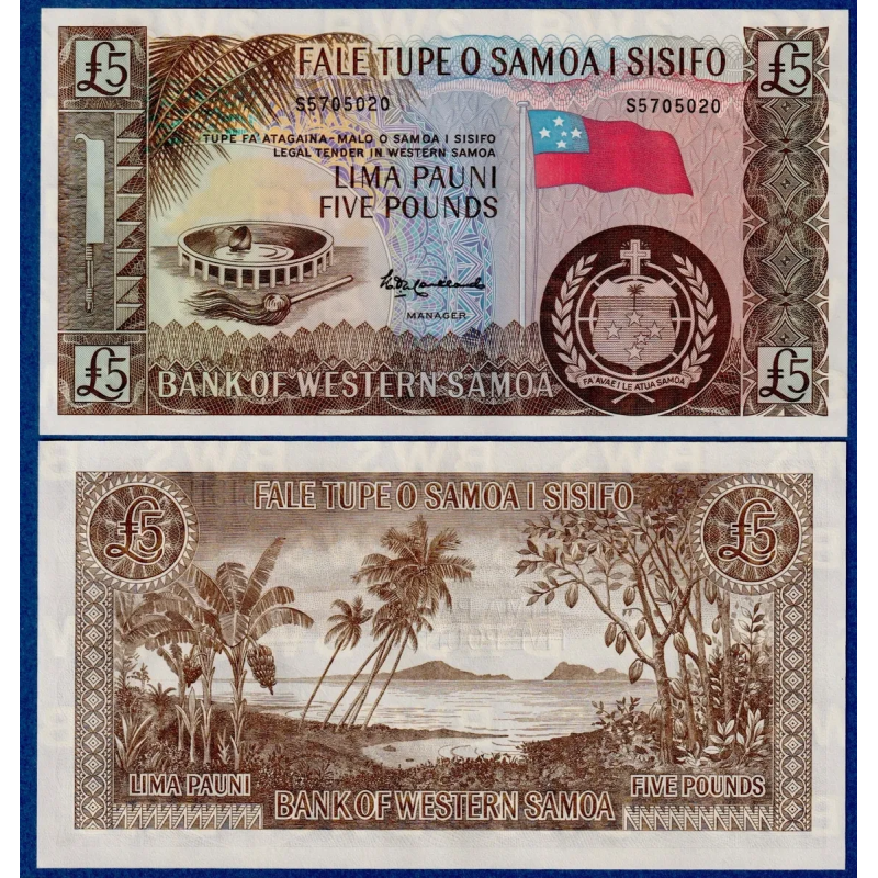 Самоа Западное (Самоа и Сисифо) / Western Samoa 5 Pounds 1963(reprint 2020) Pick 15CS UNC Самоа Западное (Самоа и Сисифо) / Western Samoa 5 Pounds 1963(reprint 2020) Pick 15CS UNC