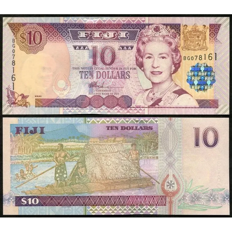 Фіджі Фиджи 10 доларів .2002р UNC Р-106