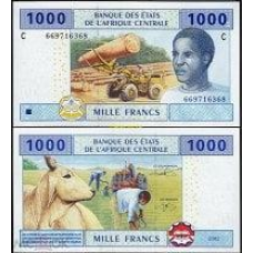 Центральная Африка Чад - 1000 франков 2002 года “литера С“ Р-607 Cс UNC