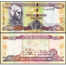 Ямайка / Jamaica 500 Dollars 2021 Pick NEW UNC