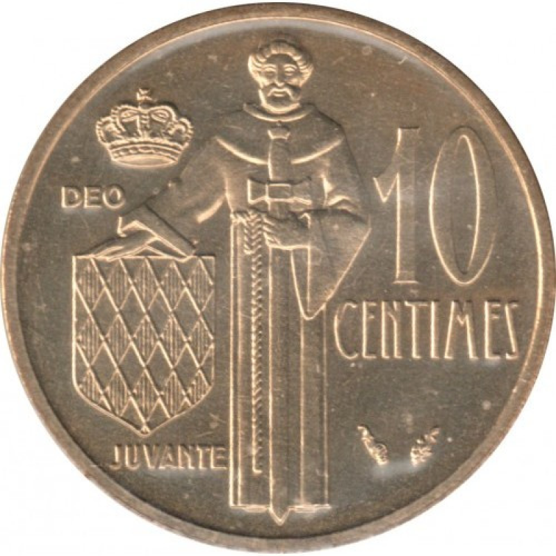 Монако 10 сантимов, 1982 (Д) Монако 10 сантимов, 1982 (Д)