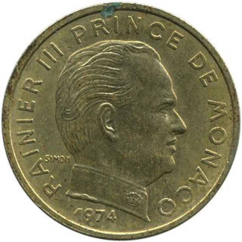 Монако 10 сантимов, 1974 (Д) Монако 10 сантимов, 1974 (Д)