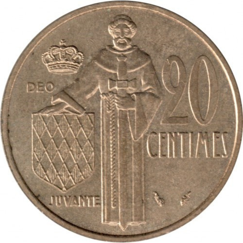 Монако 20 сантимов, 1978 (Д) Монако 20 сантимов, 1978 (Д)