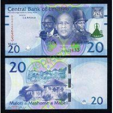 Лесото 20 малоти 2021г UNC Р-22d