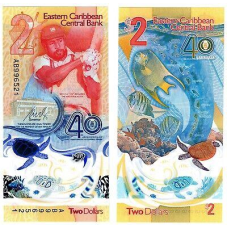 Восточные Карибы / East Caribbean 2 dollars (2023) Pick 61 UNC Commemorative