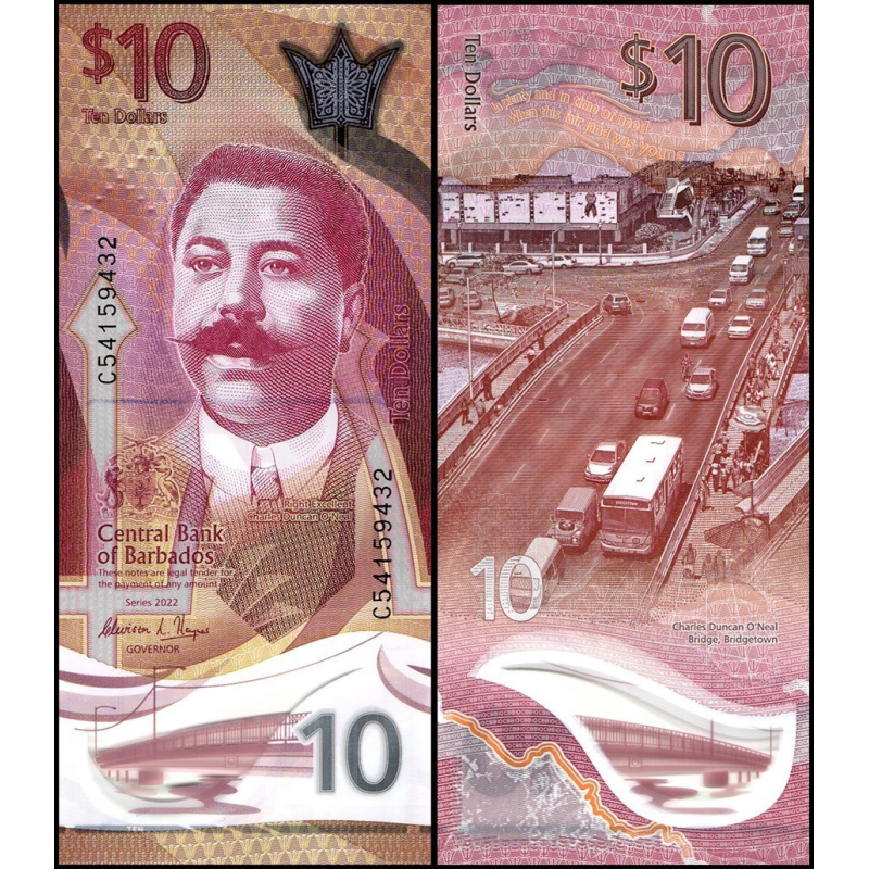 Барбадос / Barbados 10 Dollars 2022 Pick NEW UNC Барбадос / Barbados 10 Dollars 2022 Pick NEW UNC