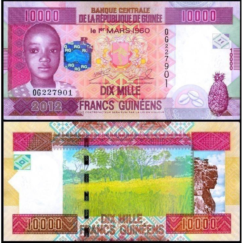 Гвинея / Guinea 10000 Francs 2012 Pick 46 UNC