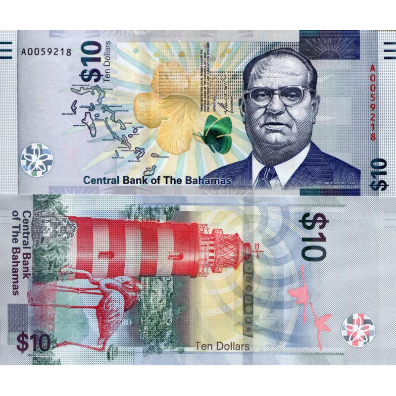 Багамы / Bahamas 10 dollars 2022 Pick 87 UNC Багамы / Bahamas 10 dollars 2022 Pick 87 UNC