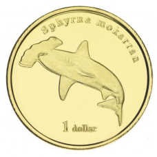Муреа 1 доллар 2020 UNC Рыба - Акула-молот