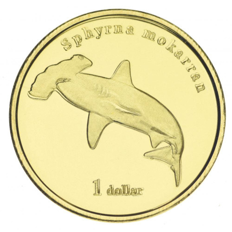Муреа 1 доллар 2020 UNC Рыба - Акула-молот Муреа 1 доллар 2020 UNC Рыба - Акула-молот
