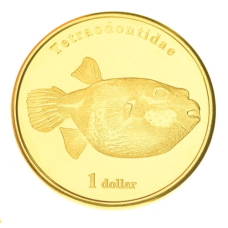 Муреа 1 доллар 2021 UNC Рыба - Иглобрюхая