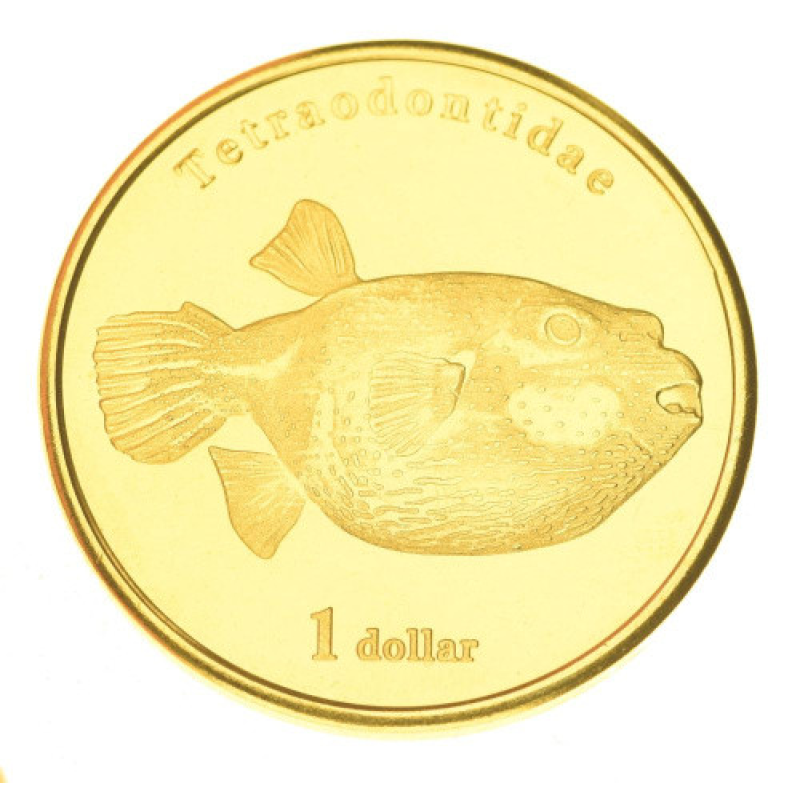 Муреа 1 доллар 2021 UNC Рыба - Иглобрюхая