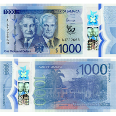 Ямайка 1000 доларів 2022р UNC Р-99 полімер “60 років Ямайці“