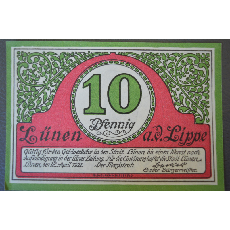 Німеччина. Нотгельд. 10 Pf ( 10 ) Німеччина. Нотгельд. 10 Pf ( 10 )